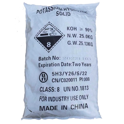 90% CAS 1310-58-3 Potassium Hydroxide Flakes 25tons Per 20feet Container