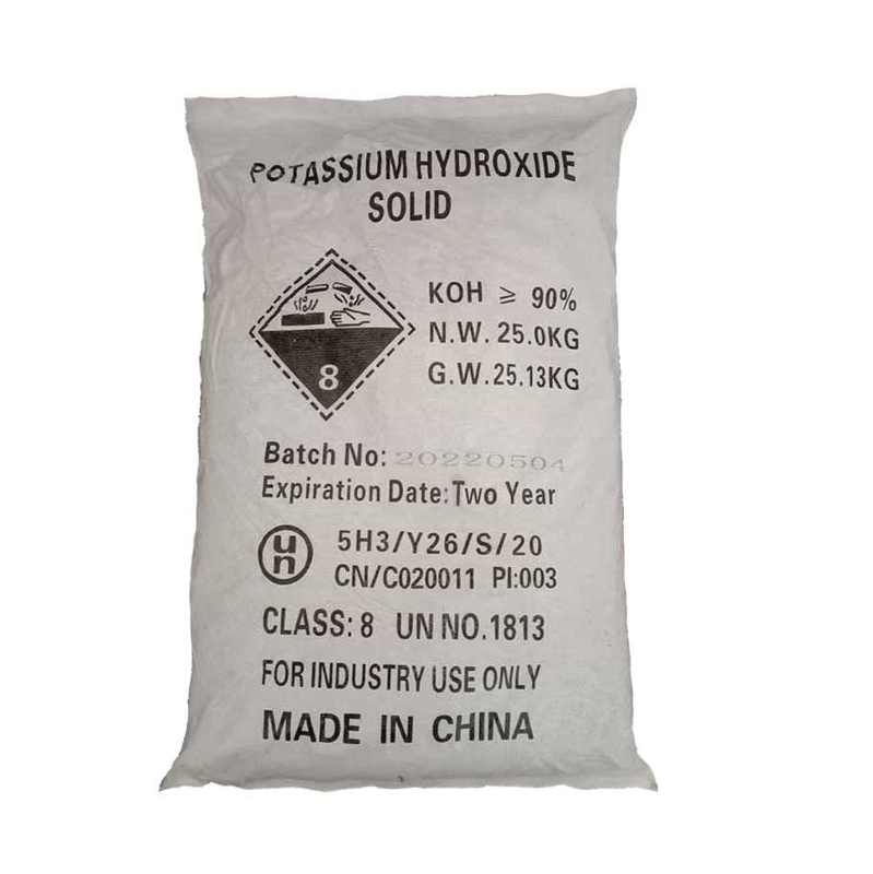 CAS 1310-58-3 Potassium Hydroxide Flakes 90% Caustic Potash Flakes 25tons Per 20feet Container